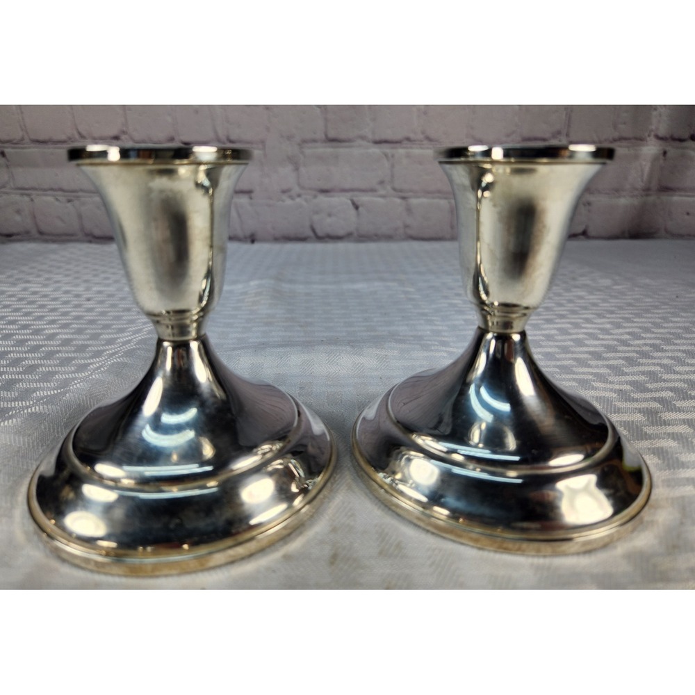 Set Of Vintage TOWLE Sterling Silver 4" Candlesticks Classic And Sleek Dining